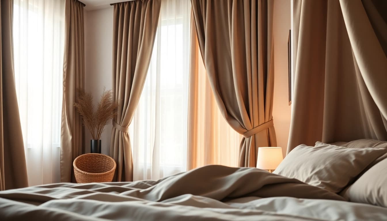 Geniet van verduisterende gordijnen die stijl en comfort bieden in elke kamer.