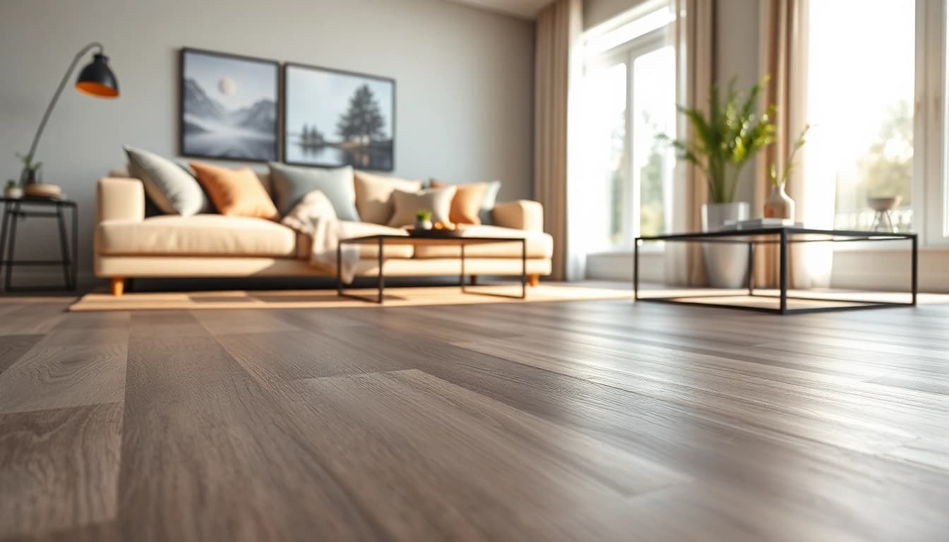 Install best lvp flooring in a chic living room with modern décor and natural light.