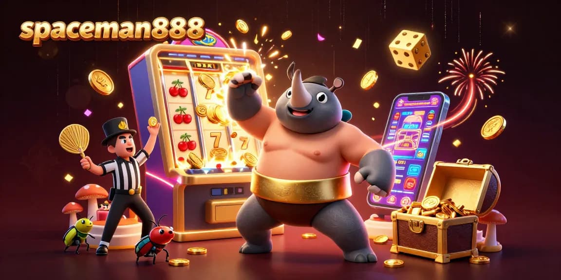 Experience exciting gameplay with spaceman888's thrilling slot machine action and vibrant 3D characters.