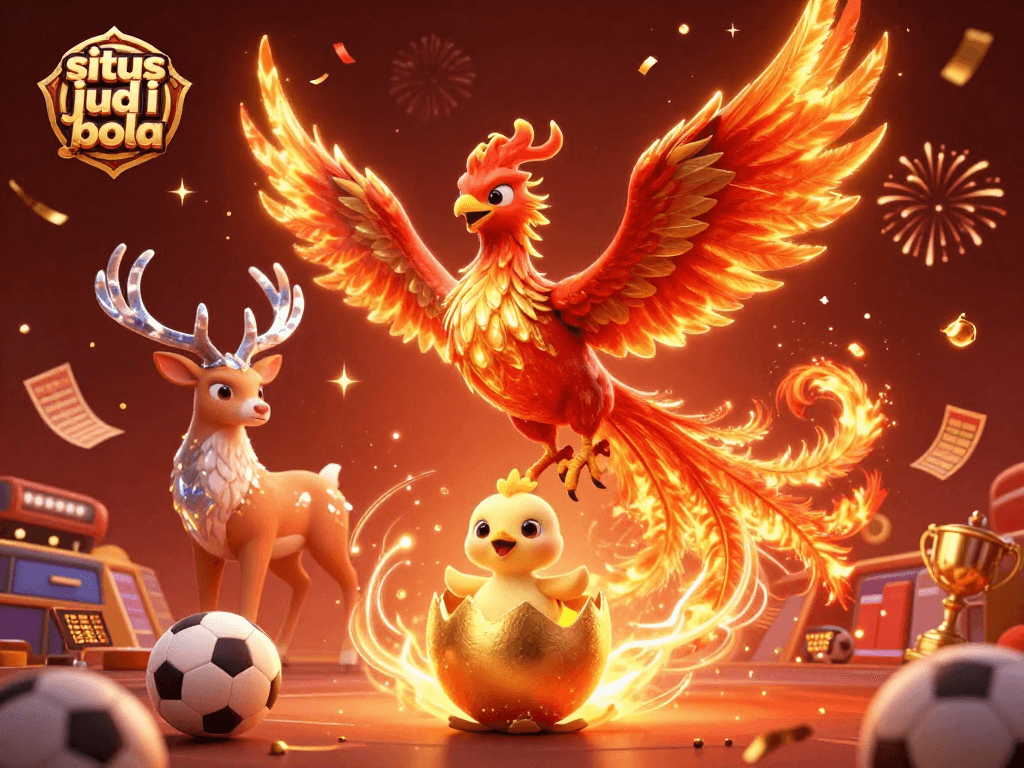 Experience thrilling sports betting action with situs judi bola in a vibrant 3D casino illustration.
