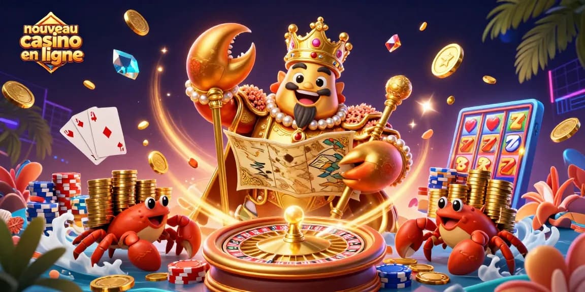 Gagnez avec le nouveau casino en ligne grâce à l'empereur crabe et son trésor scintillant.