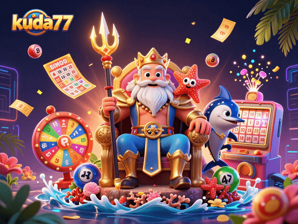 Kuda77 menawarkan pengalaman slot online penuh warna dengan Neptune dan elemen lotere berkilau.