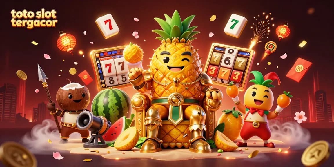 Experience thrilling victories in toto slot tergacor with a vibrant casino scene featuring a golden king and playful elements.