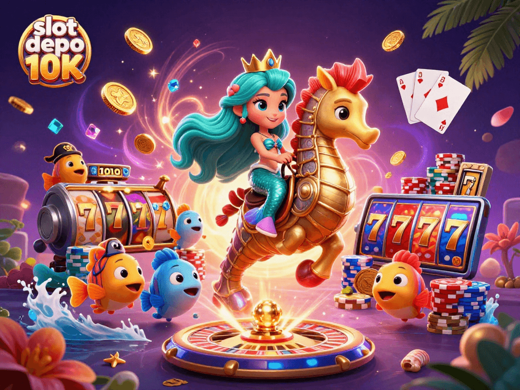 Engage with slot depo 10K while enjoying vibrant 3D casino elements and rich characters.