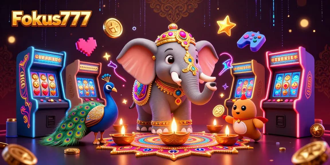 Engage with Fokus777 and explore dynamic gaming realms filled with neon-lit characters and arcade elements.
