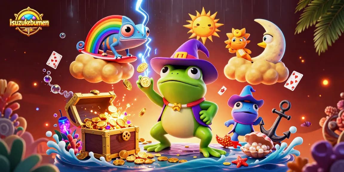 Experience the thrill of winning with isuzukebumen's exciting casino elements in a vibrant 3D scene.