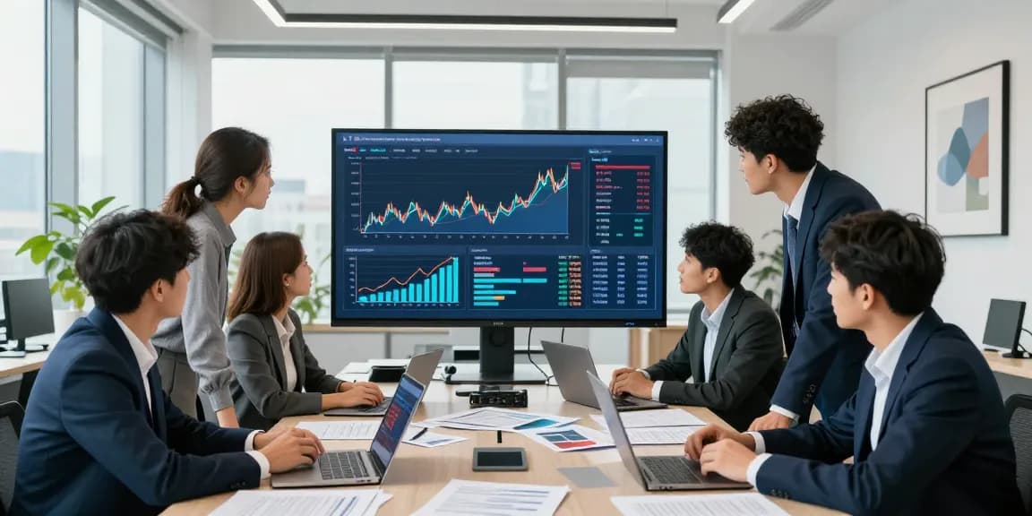 Team collaborating on asset tracing strategies in a modern office environment