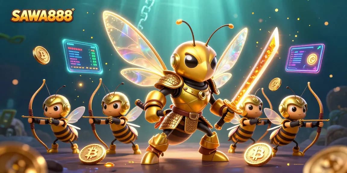 Join SAWA888 for a thrilling gaming experience featuring vibrant 3D illustrations and exciting casino elements.