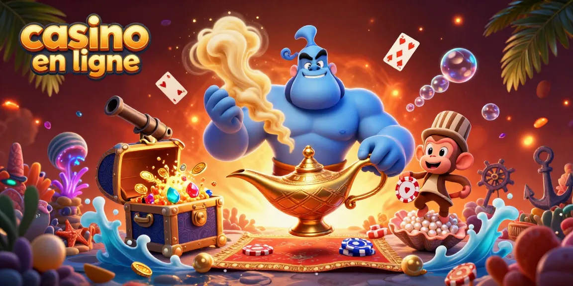 Gagnez gros avec casino en ligne grâce à cette illustration dynamique remplie de magie et de jeux.