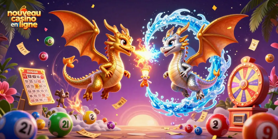 Jouez sur un nouveau casino en ligne avec des dragons 3D qui jouent avec des boules de loterie colorées.