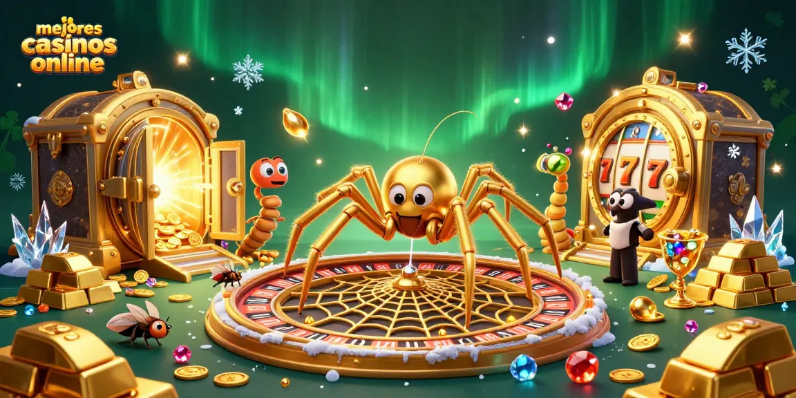 Jugando en los mejores casinos online con un ambiente vibrante lleno de oro y oportunidades.