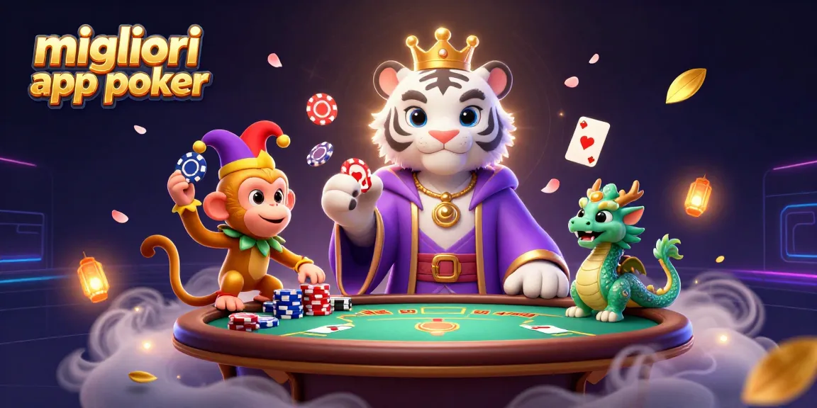 Gioca con le migliori app poker e vivi un'esperienza avvincente con un tigre, una scimmia e un drago.
