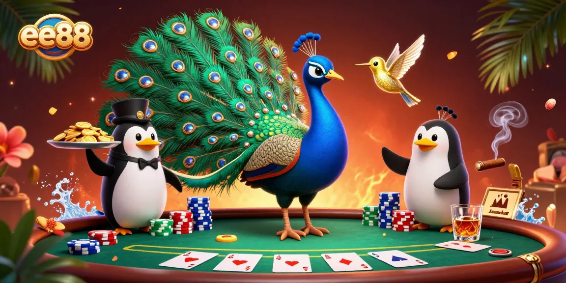 Experience the vibrant atmosphere of ee88's prestigious poker scene featuring glamorous game elements.
