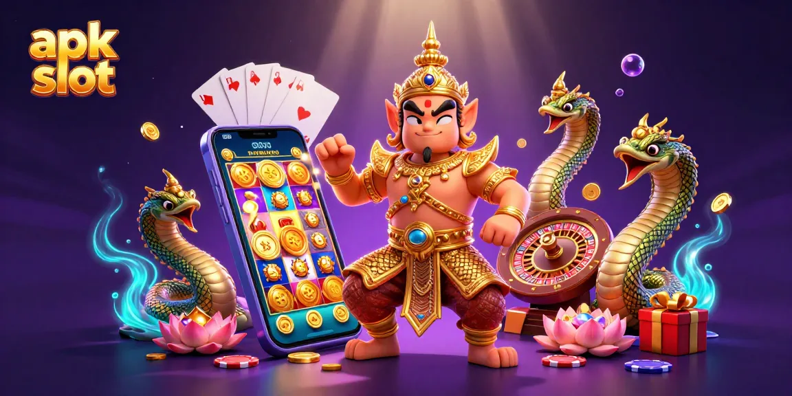 Memainkan apk slot pada perangkat mobile dengan penjaga kuil dan naga, penuh warna dan detail.