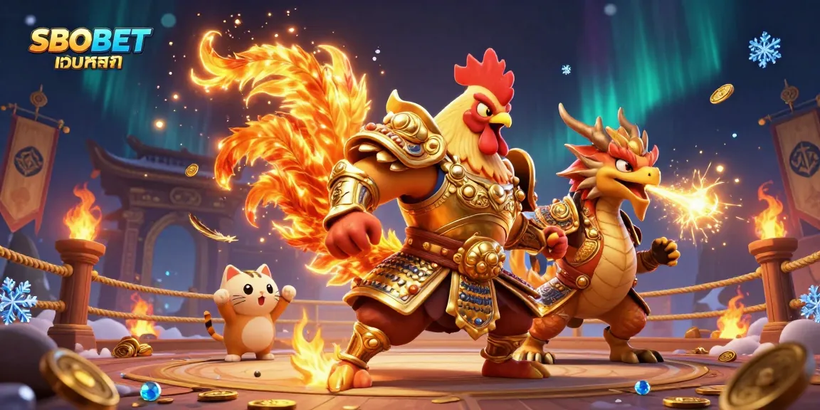 Engage with SBOBET เว็บหลัก as fighting characters battle in a vibrant 3D arena.