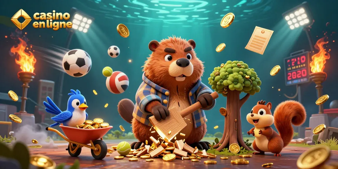 Gagnez avec le casino en ligne en observant un castor et ses amis amassant des pièces d'or.