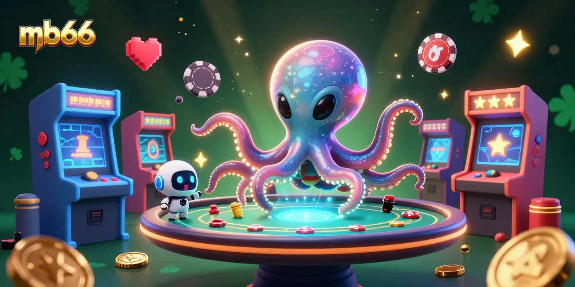 Play thrilling poker at mb66 with a vibrant alien octopus and exciting visuals.