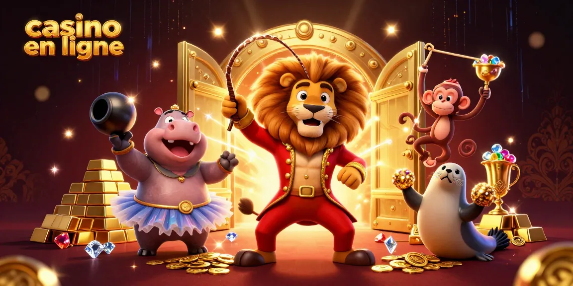 Découvrez le monde du casino en ligne avec des personnages animés et une ambiance festive.