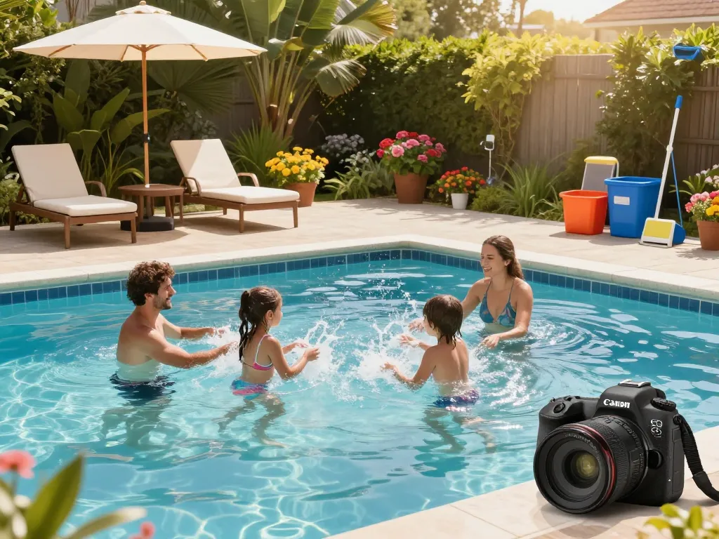 Dolphin Pool Services ensuring a pristine family pool for perfect summer enjoyment.