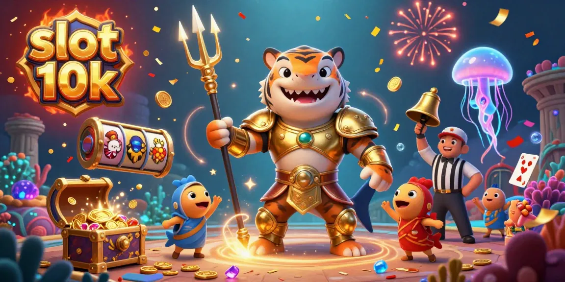 Experience the excitement of slot 10k with dynamic underwater scenes featuring slots and treasure.