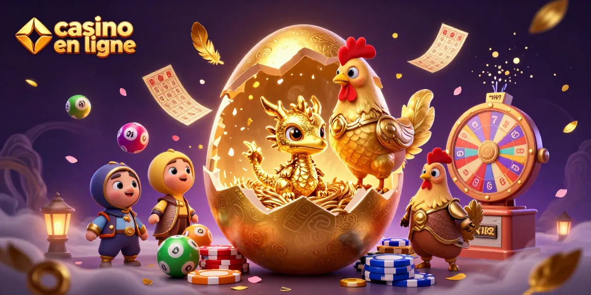Gagnez avec des jeux passionnants dans un casino en ligne, animé par un dragon doré et des jetons de poker.
