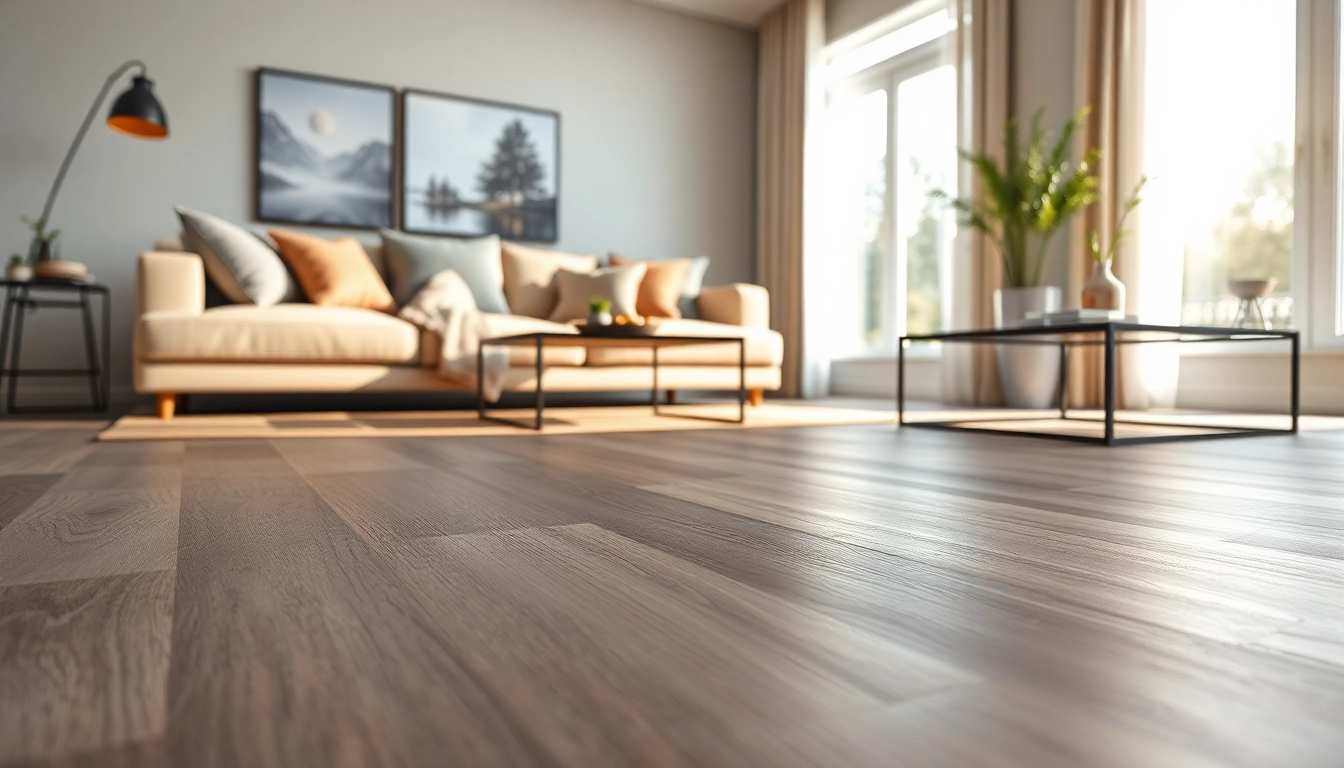 Install best lvp flooring in a chic living room with modern décor and natural light.