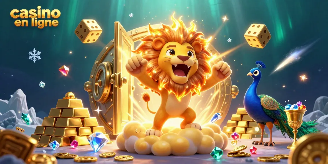 Découvrez le plein potentiel du casino en ligne avec une scène dynamique et des symboles de richesse scintillants.
