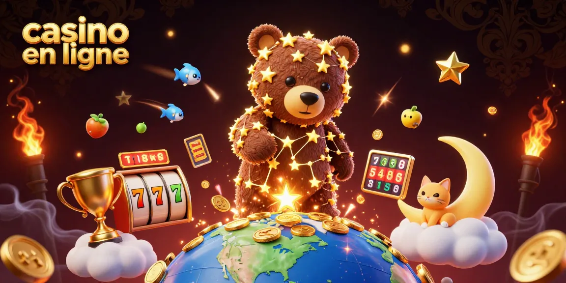 Explorez le monde captivant du casino en ligne avec des oursons et des étoiles dorées.