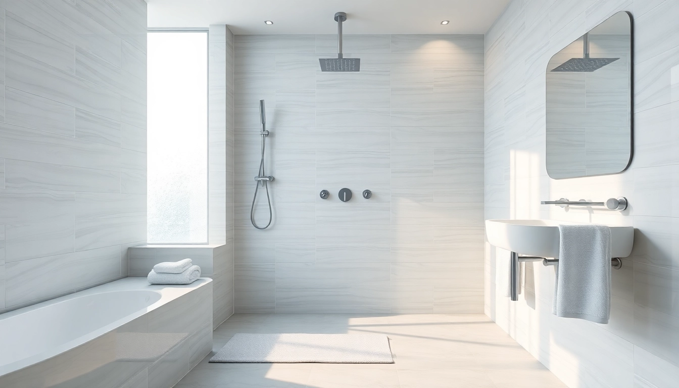 Explore a modern shower uk setup showcasing elegant fixtures and tranquil ambiance.