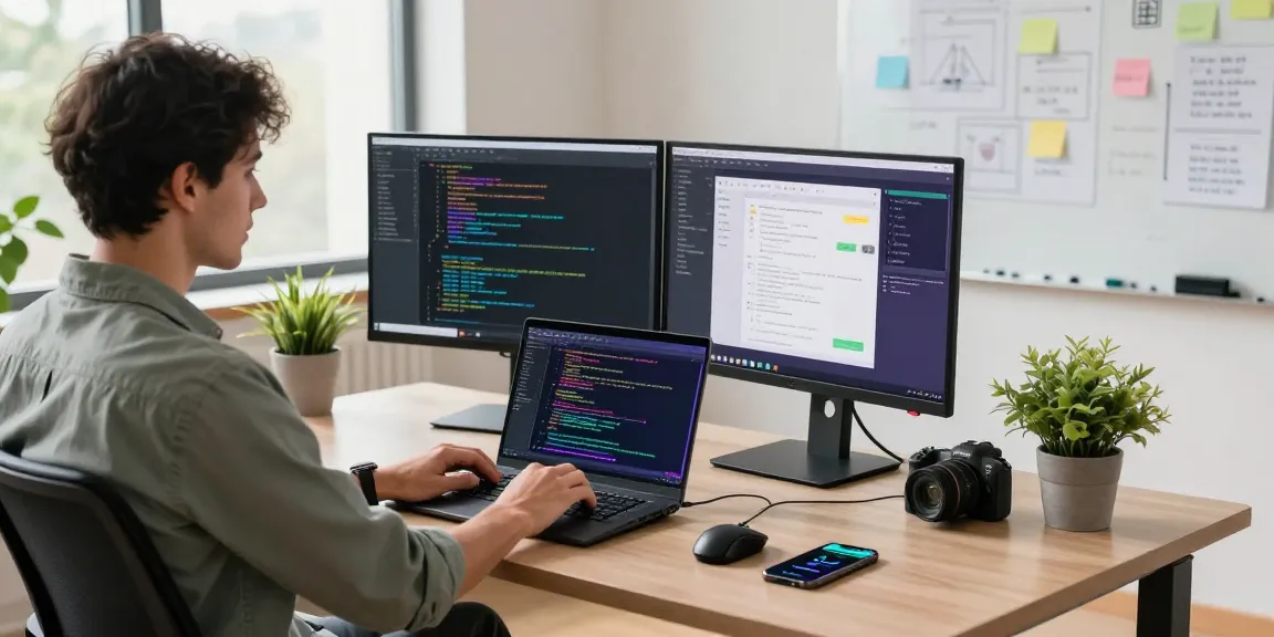 Vibrant workspace showcasing telegram中文版下载 app coding in a modern tech environment.
