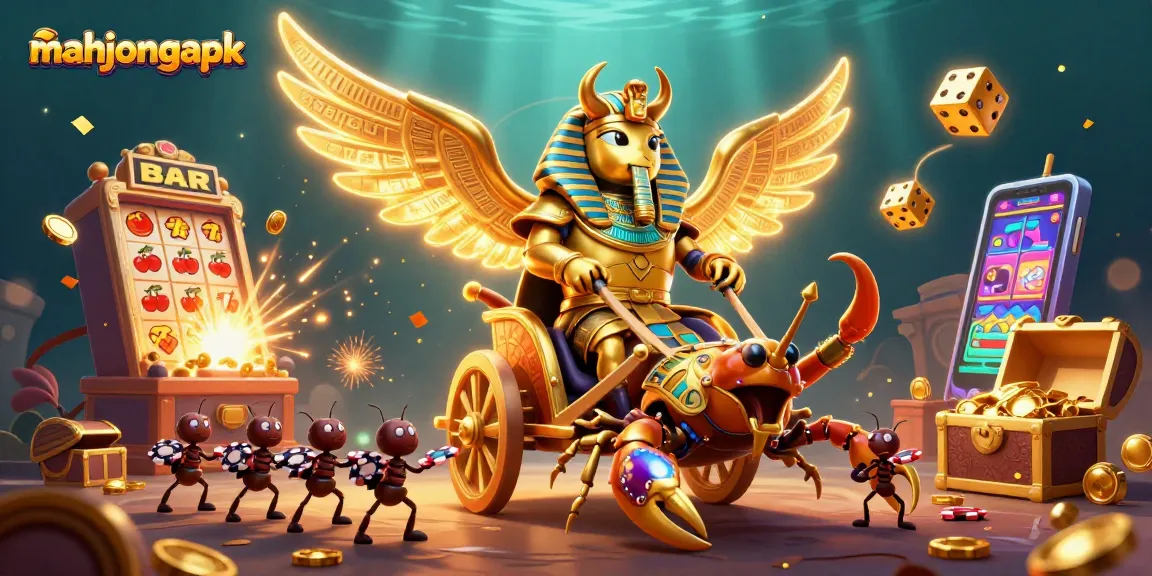 Experience the thrilling jackpots at mahjongapk with a dynamic casino adventure illustration.