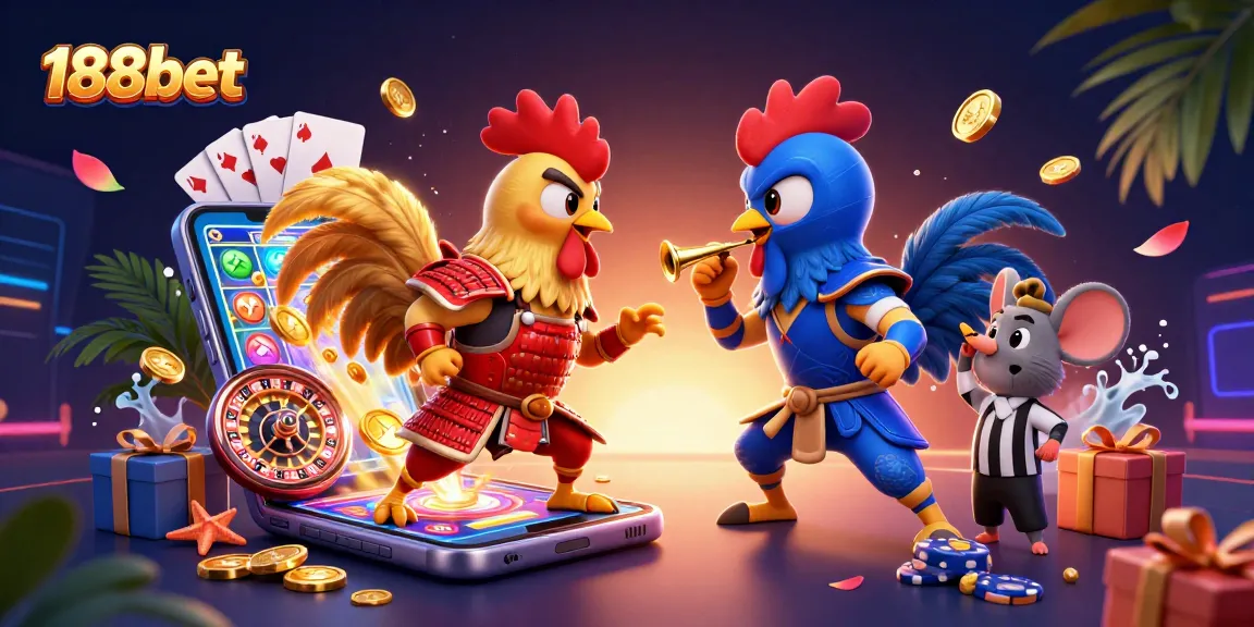 Experience thrilling battles and vibrant casino elements with 188bet's stunning 3D illustration.
