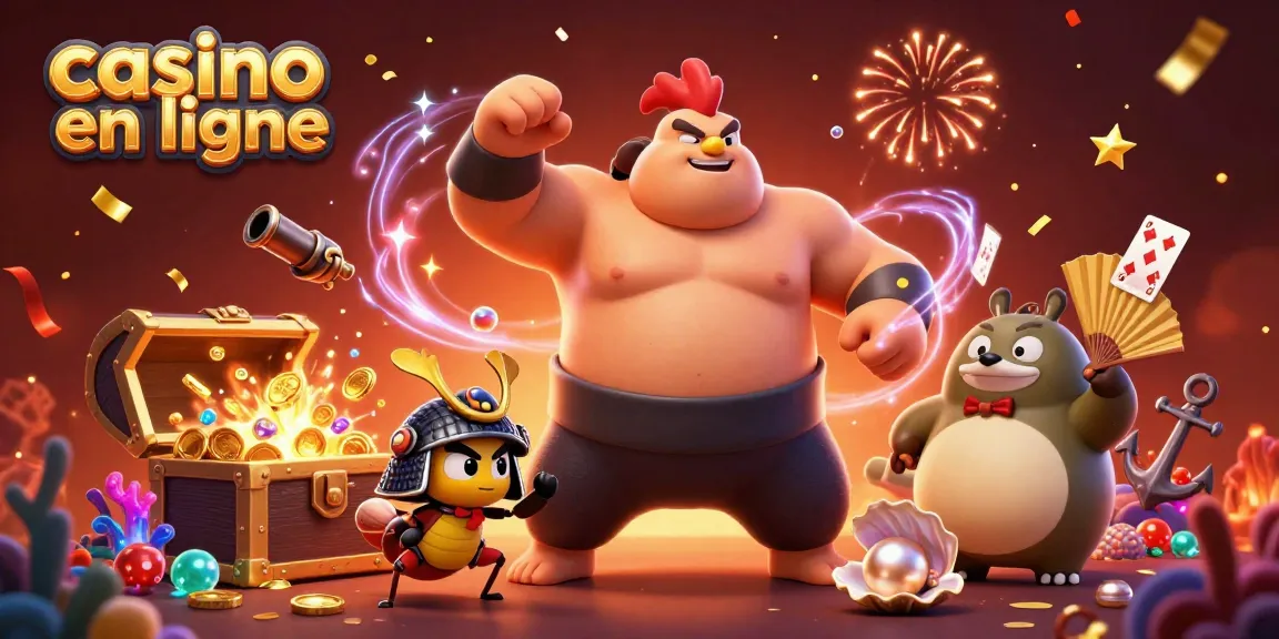 Rejoignez l'aventure excitante du casino en ligne avec des personnages animés et des trésors scintillants.