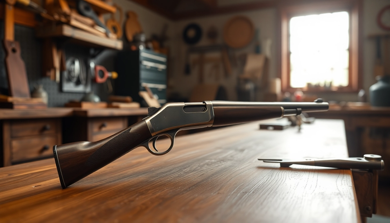 Showcasing the Alamo trigger in a rustic workshop setting with intricate details.