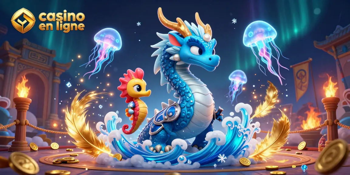 Pariez en ligne dans un univers magique avec le dragon de casino en ligne et ses amis marins.