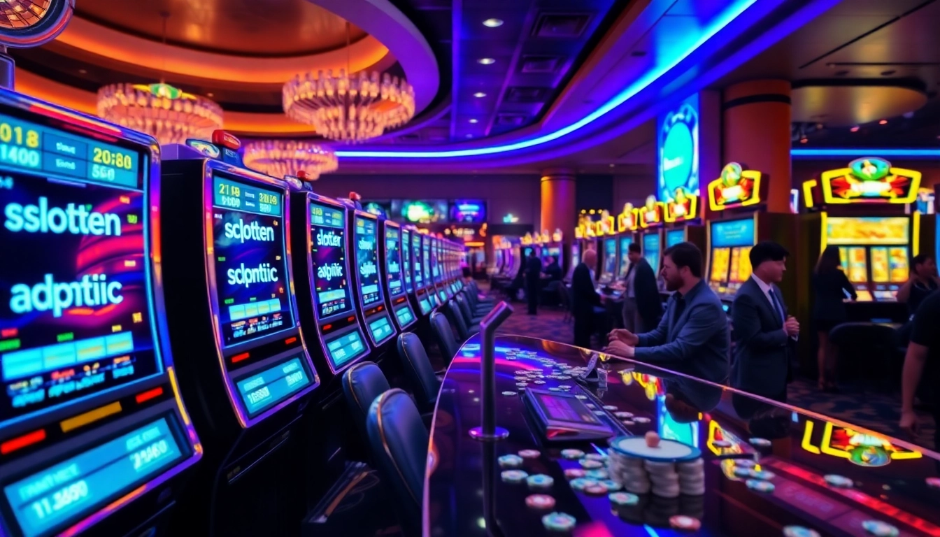 Players engaging with slot pragmatic machines in a vibrant casino.