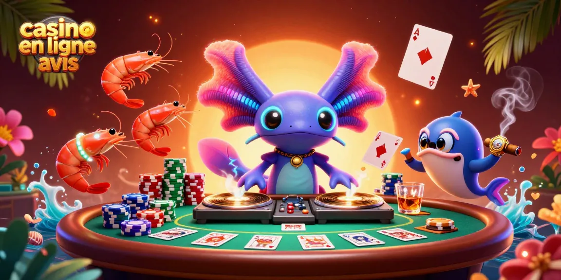 Visualisez les avis sur les casinos en ligne à travers cette scène vibrante et colorée.
