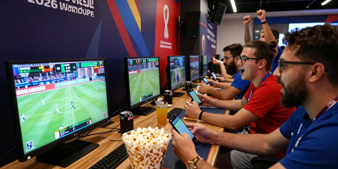 Excited fans engaging in live sports betting to 瞭解內容 for the 2026 World Cup