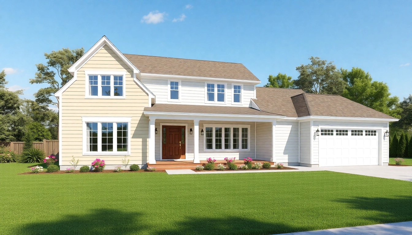 Elegant Cape Cod home addition featuring a spacious attached garage, showcasing modern architectural style.