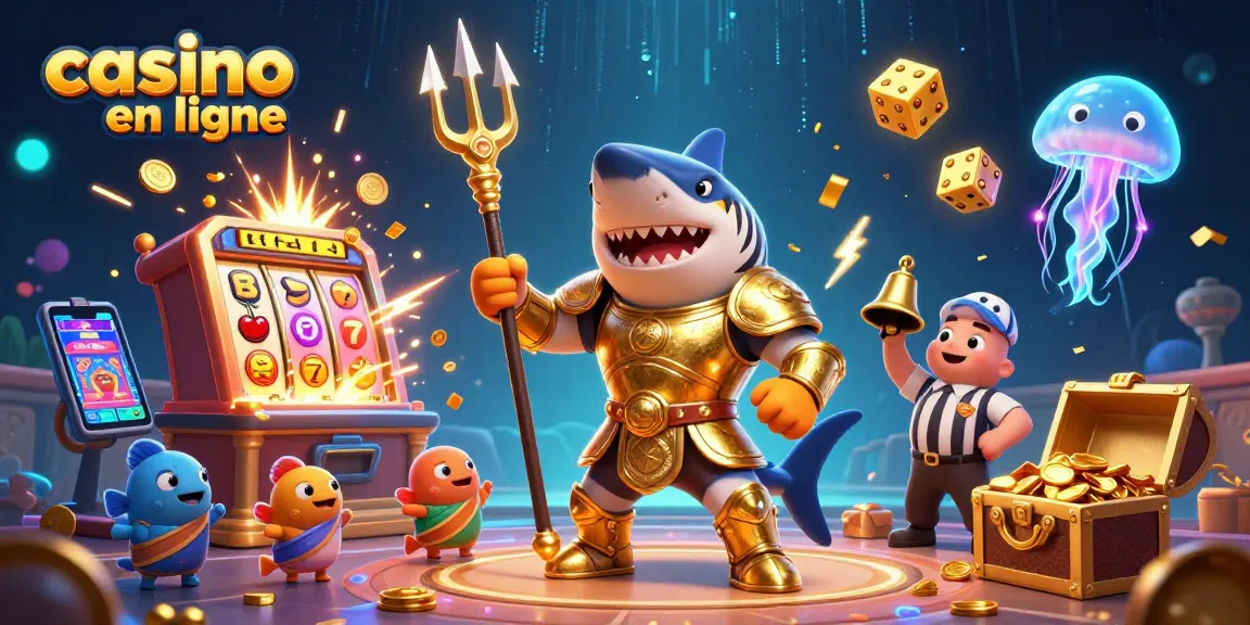 Plongez dans l'univers du casino en ligne avec un requin-tigre gladiateur et une machine à sous explosive.
