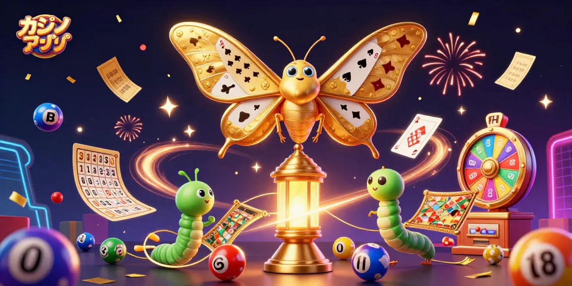 カジノアプリの魅力的なシーンを描いた3Dイラスト。