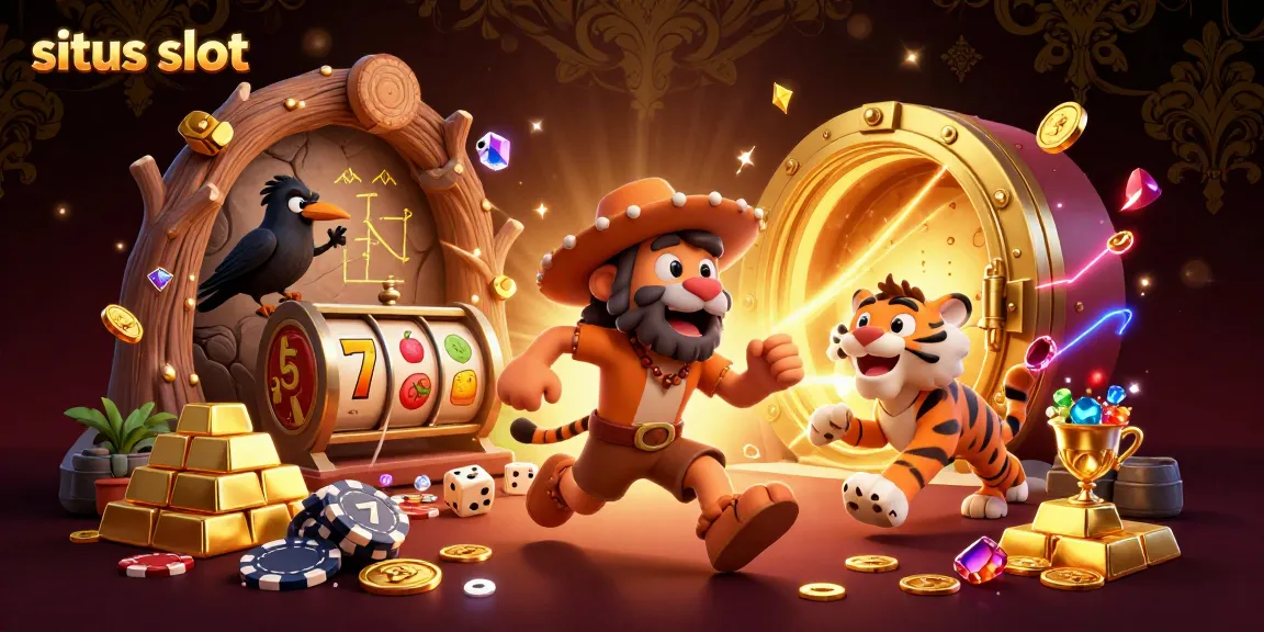 Spark excitement in the situs slot world with a dynamic prehistoric casino scene bursting with energetic game elements.