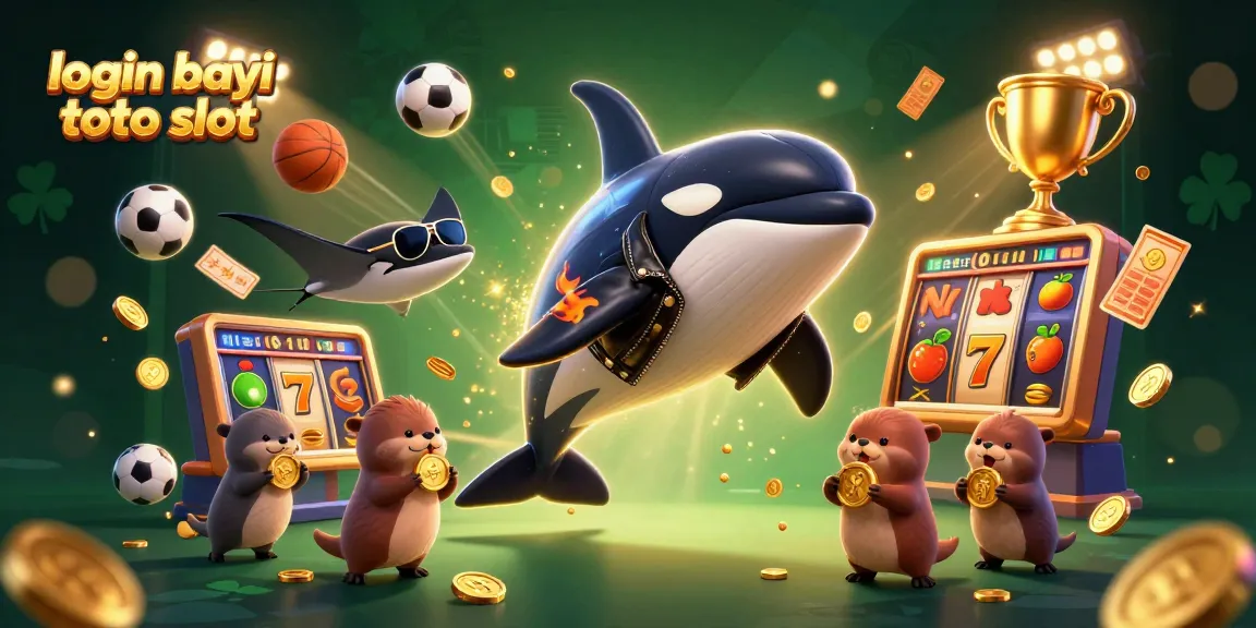 Engage with login bayi toto slot featuring a vibrant scene of animated characters celebrating gaming wins and intriguing gambling elements.