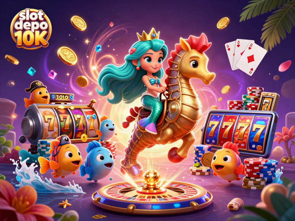 Engage with slot depo 10K while enjoying vibrant 3D casino elements and rich characters.