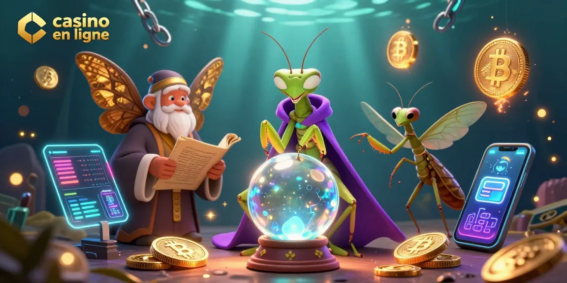 Jouez aux jeux de hasard sur un casino en ligne avec des éléments mystiques et cryptographiques.