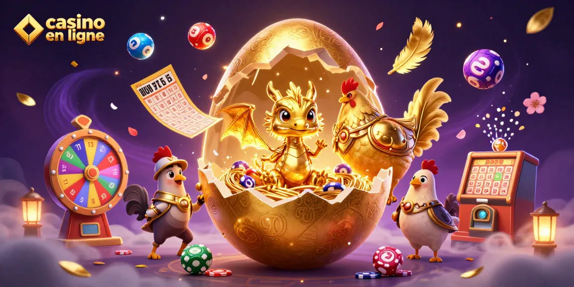 Découvrez le monde magique du casino en ligne avec un dragon en or et des éléments de jeu captivants.