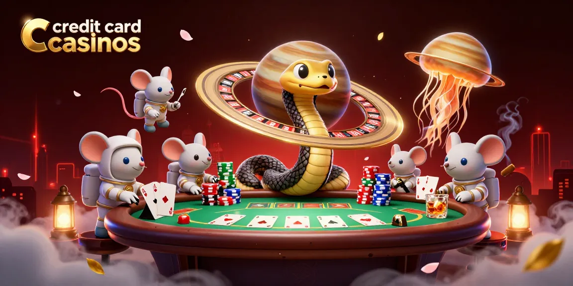 Experience thrilling action at credit card casinos with dynamic gaming elements and colorful characters.