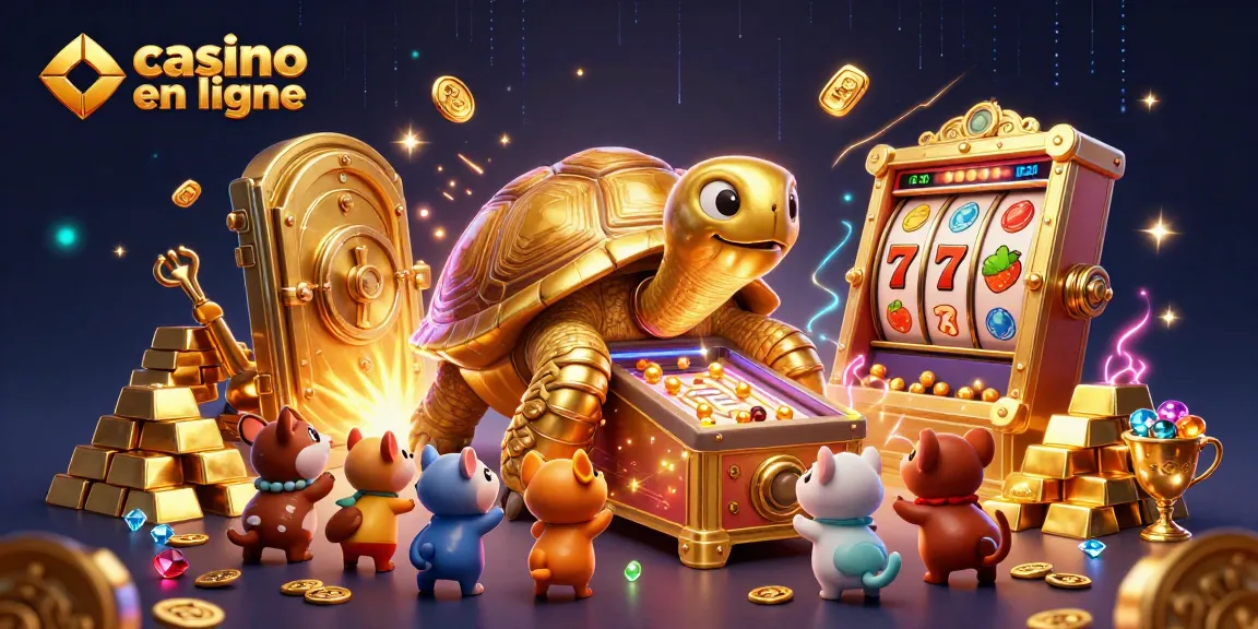 Jouer au casino en ligne avec une tortue en or colossal et une machine à sous dynamique.