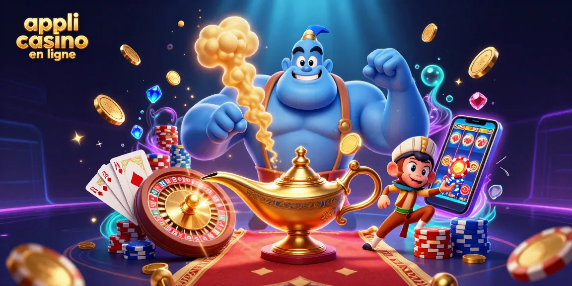 Découvrez des gains avec l'appli casino en ligne, illustrant des personnages fantastiques et des éléments de jeu.