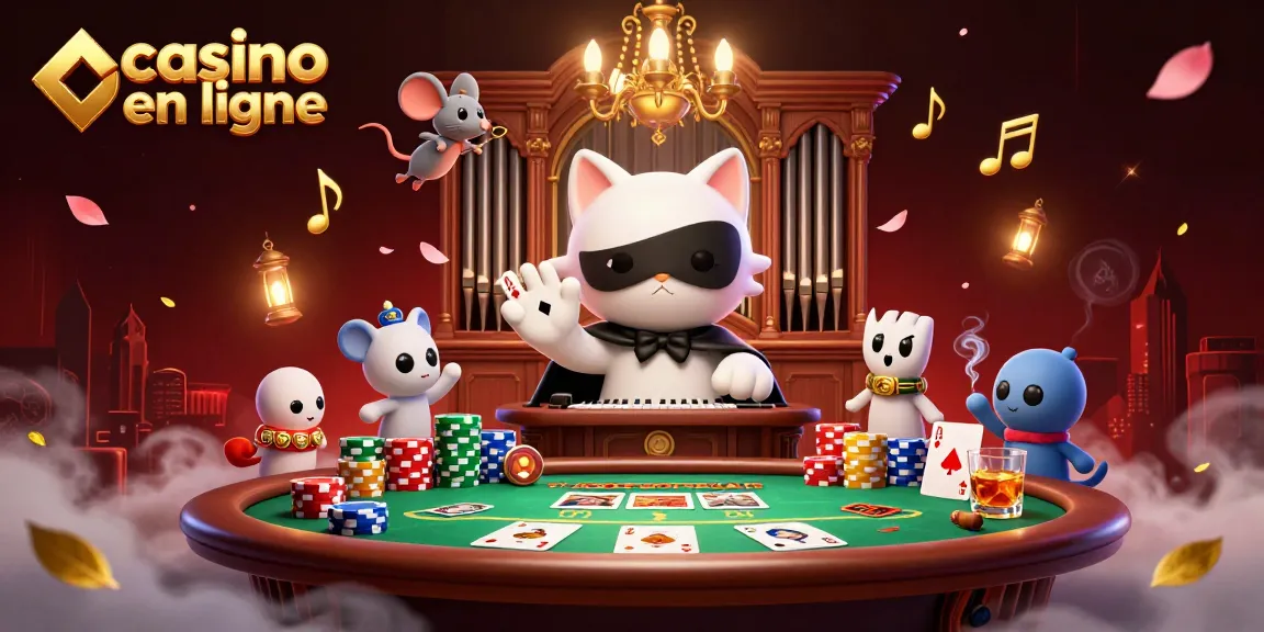 Découvrez le casino en ligne en jouant à des jeux de poker excitants avec l'illustration dynamique.